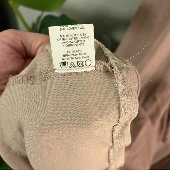 Show Me Your MUMU Lauren Tie Maxi Dress Soft Beige Chiffon Medium - Picture 7 of 8